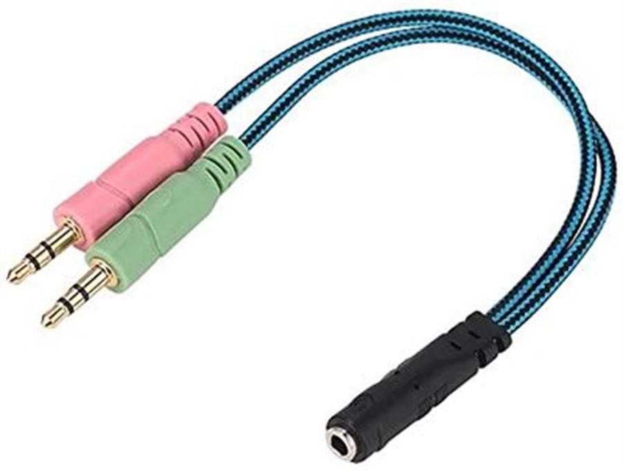 ADAPTADOR JACK 3.5MM 1 HEMBRA 2 MACHOS [424]