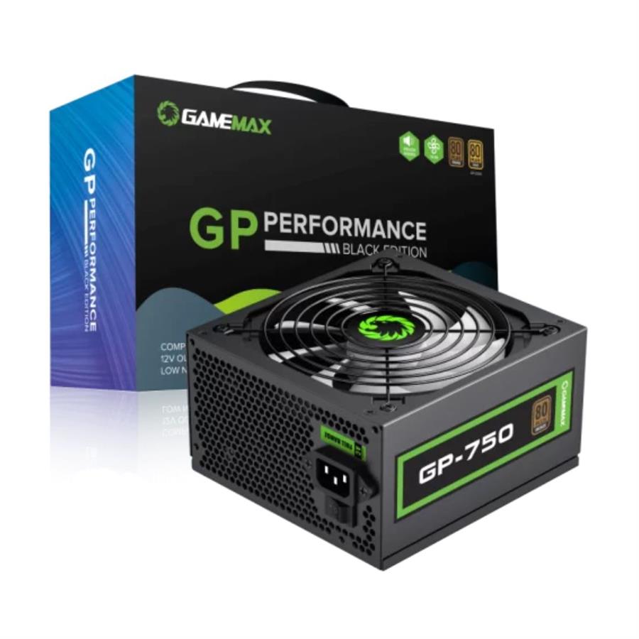 GAMEMAX GP-750 CERTIFICADA 80+ BRONZE / CON VENTILADOR 14CM ULTRA SILENCIOSO / 750 WATTS
