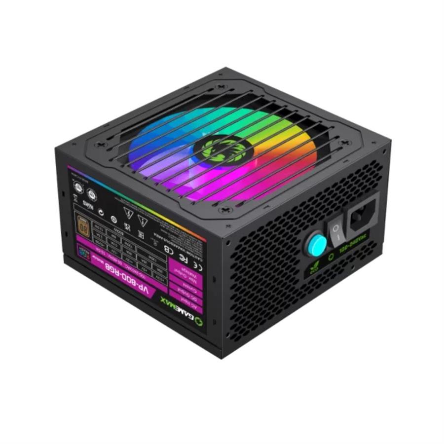 GAMEMAX GX-800 CERTIFICADA 90+ GOLD / CON VENTILADOR AUTOMATICO 12CM ULTRA SILENCIOSO / 8000 WATTS