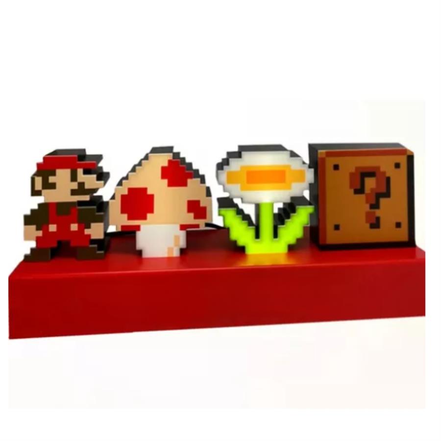 LAMPARA LED PARA CUARTO MARIO BROS ICONS LIGHT BASE ROJA [1338]