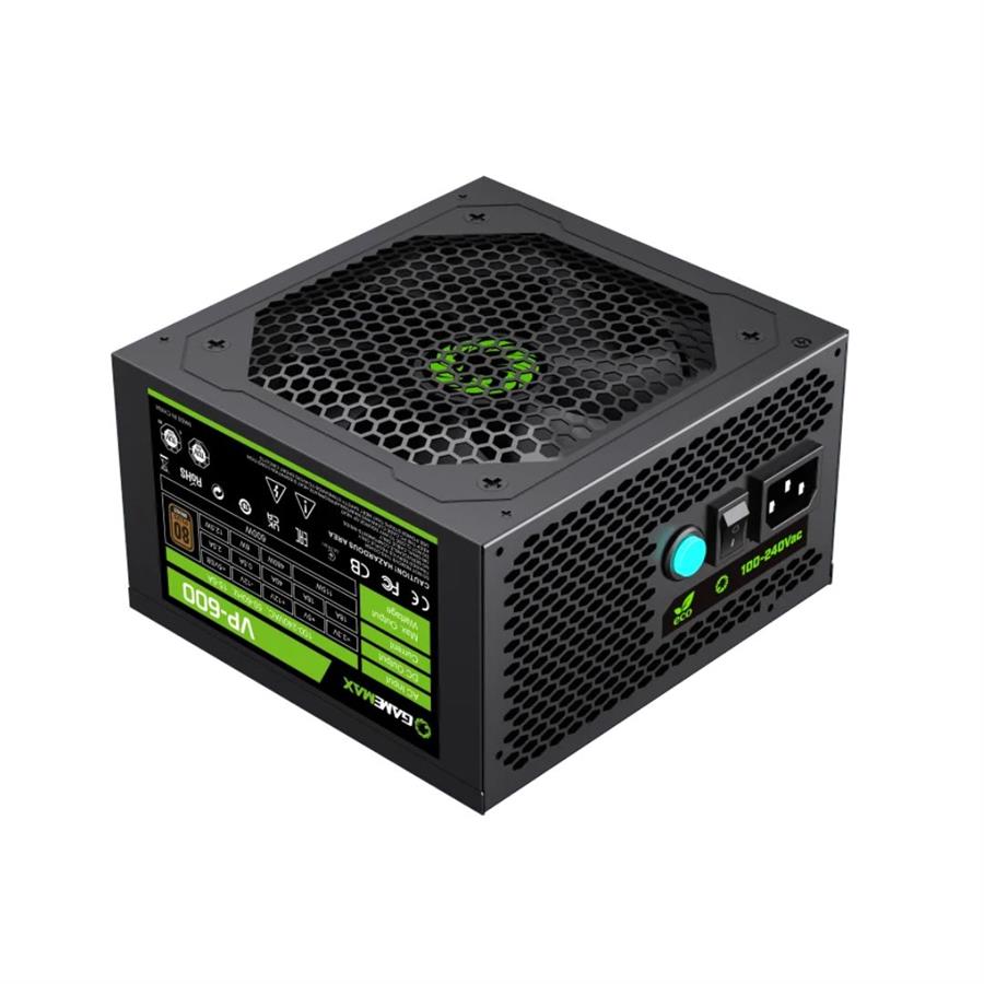 GAMEMAX VP-600 RGB CERTIFICADA 80+ BRONZE / CON VENTILADOR 12CM ULTRA SILENCIOSO / 600 WATTS