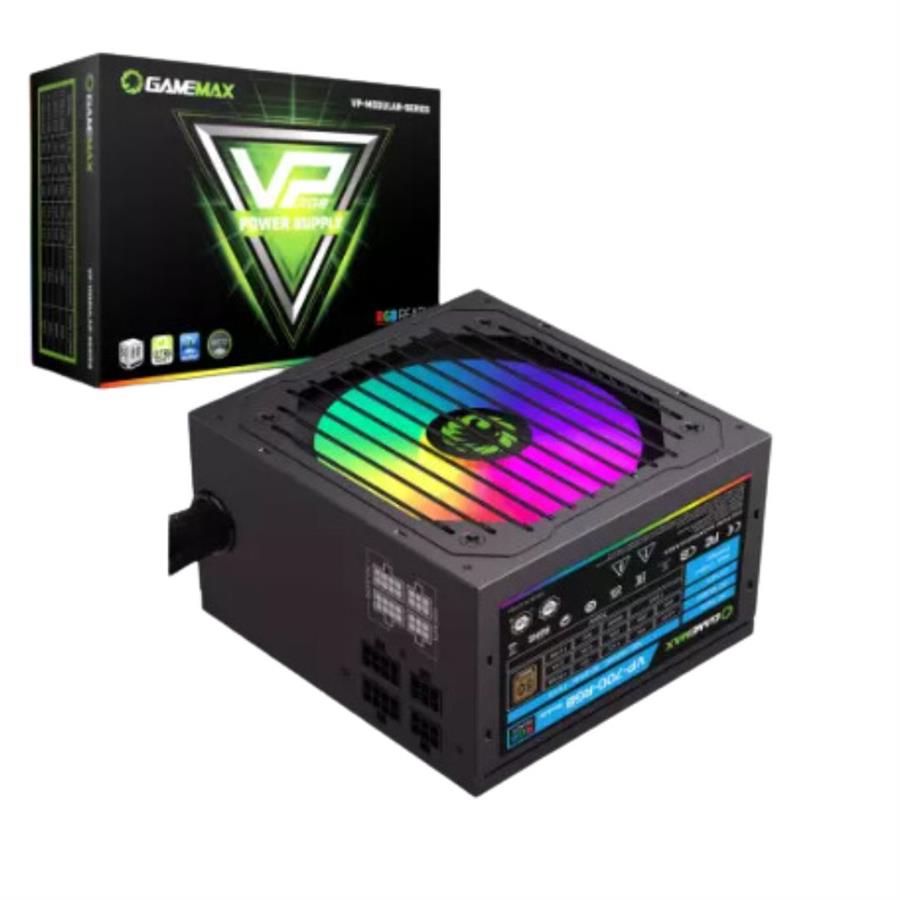 GAMEMAX VP-700 RGB SEMI MODULAR CERTIFICADA 80+ BRONZE / CON VENTILADOR 12CM ULTRA SILENCIOSO / 700 WATTS